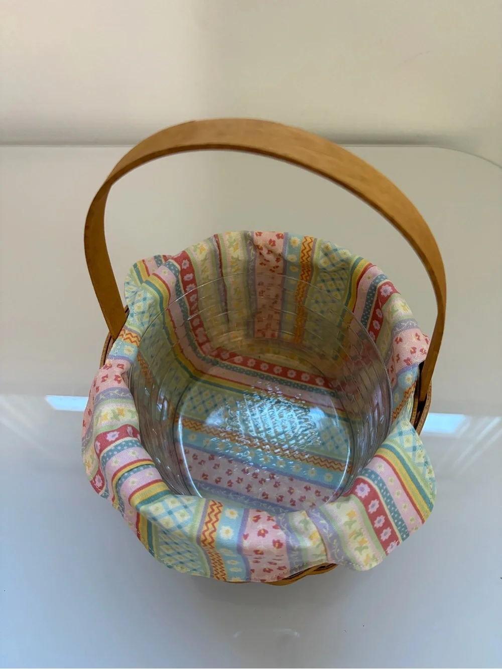 Longaberger 2008 Woven Easter Basket with Multicolor Pastel Liner